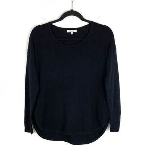 Madewell Black Top Long Sleeve Oversized XS Dark Cottage Witchy Goth Pairable
